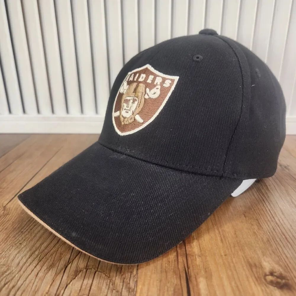 Las Vegas Raiders Reebok Embroidered Logo Strapback Hat Cap Black NFL Football